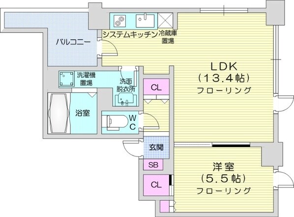 西１１丁目駅 徒歩6分 5階の物件間取画像